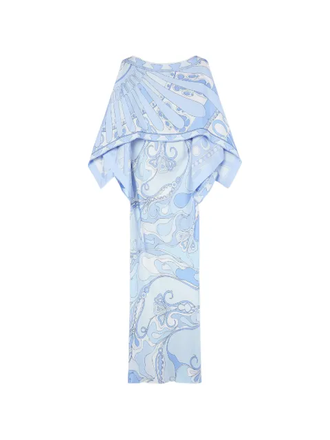 PUCCI Orchidee and Soleil-print silk dress with cape