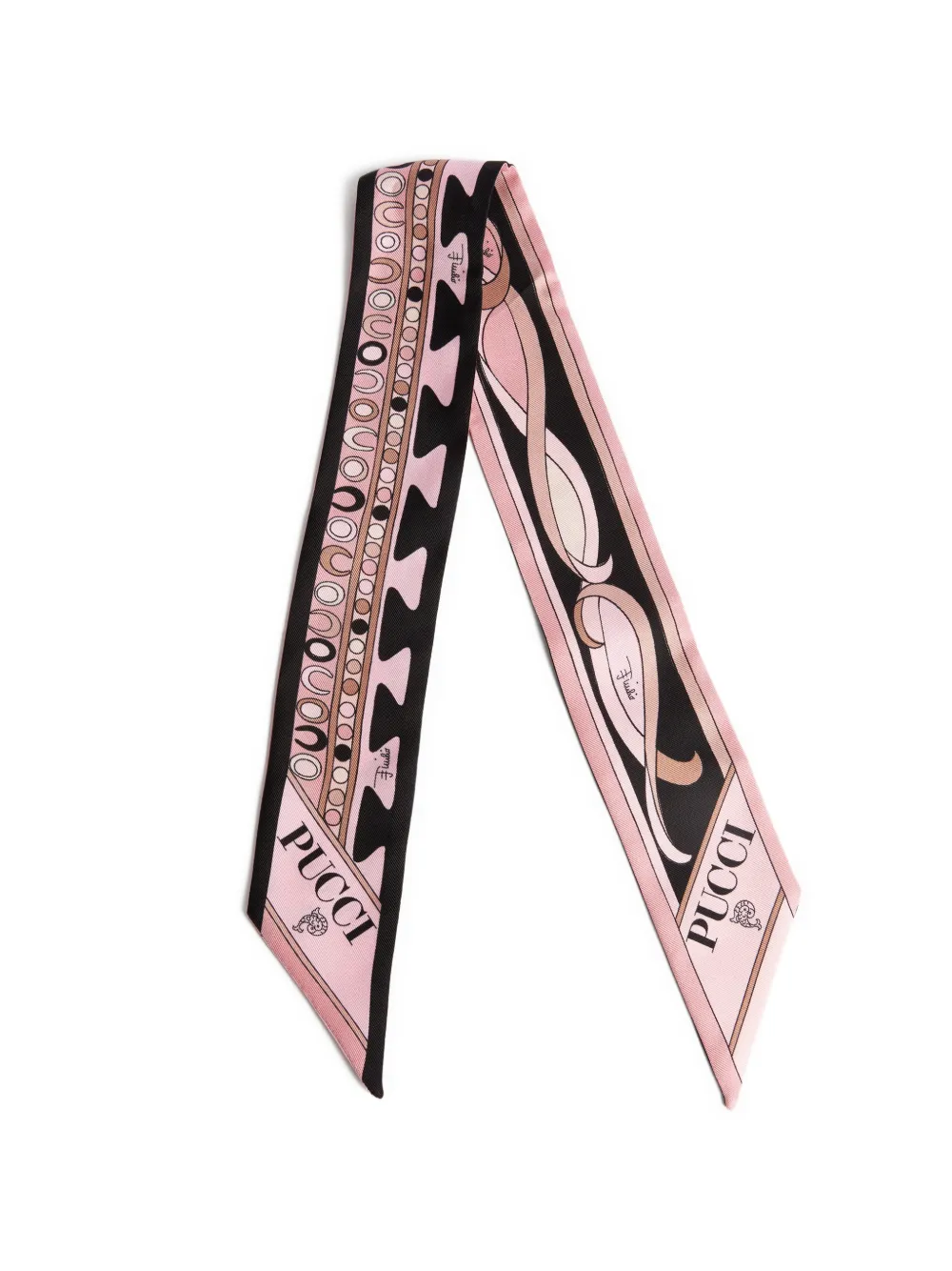 PUCCI mixed print silk twill scarf - Rosa