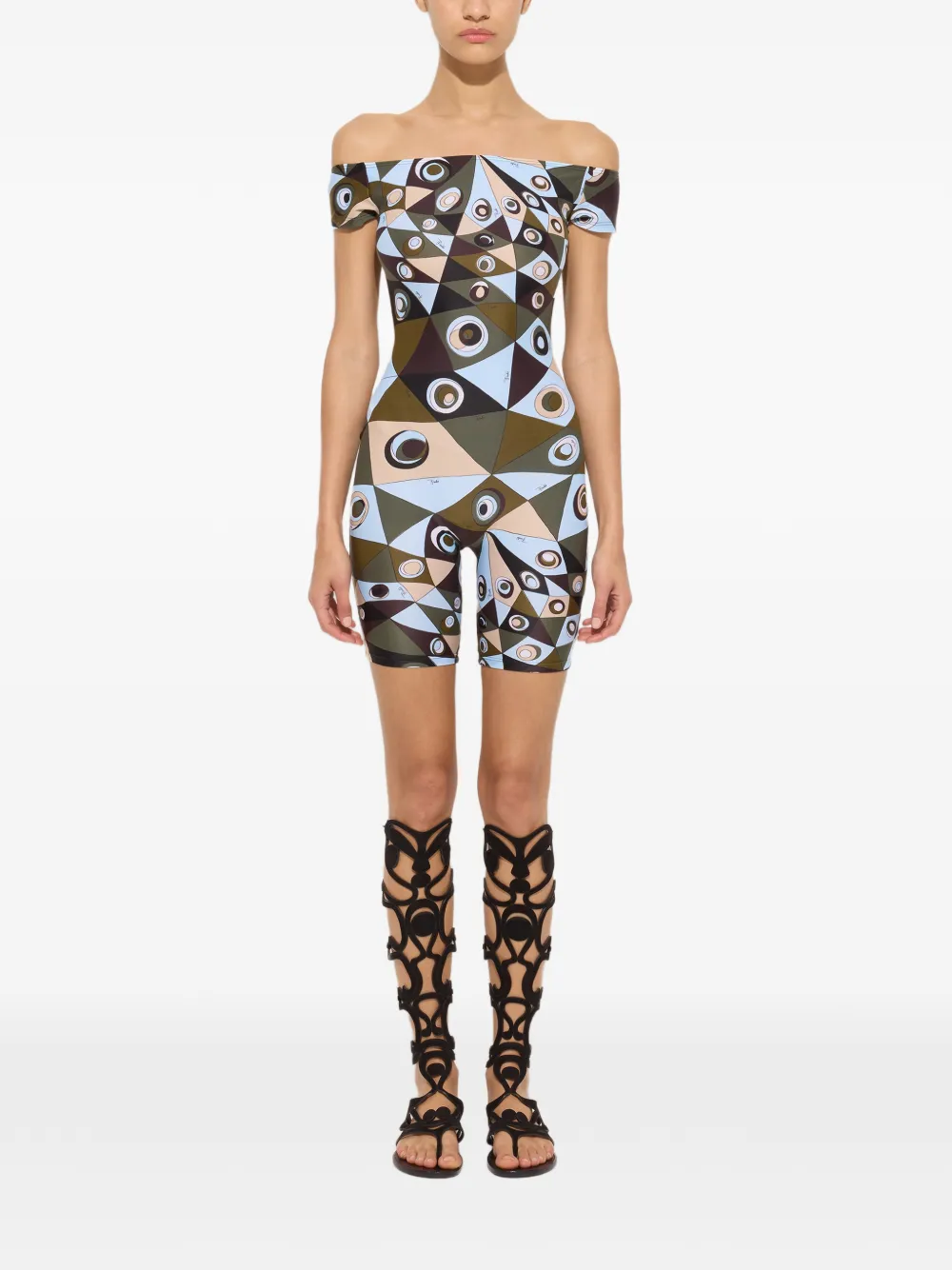  Pucci Occhi-print Jumpsuit - Green 