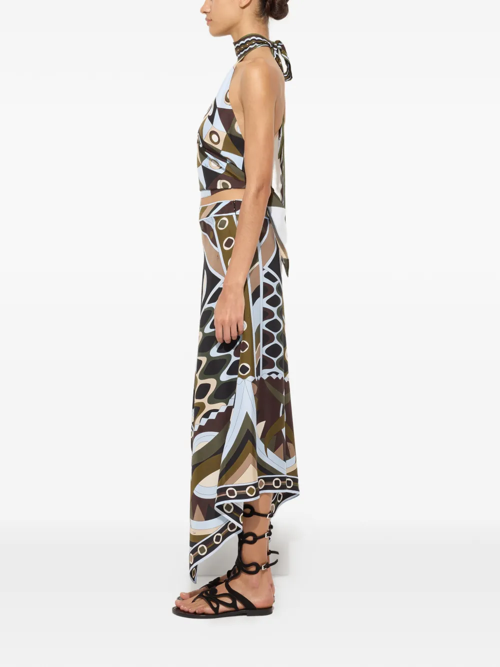  Pucci Occhi-print Halter Top - Brown 