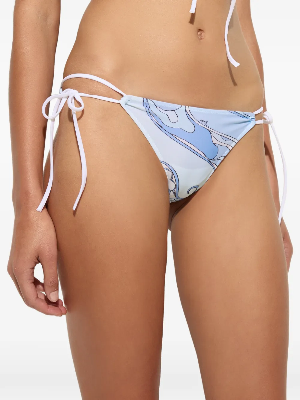 PUCCI Verstelbare bikinislip met Orchidee-print Blauw