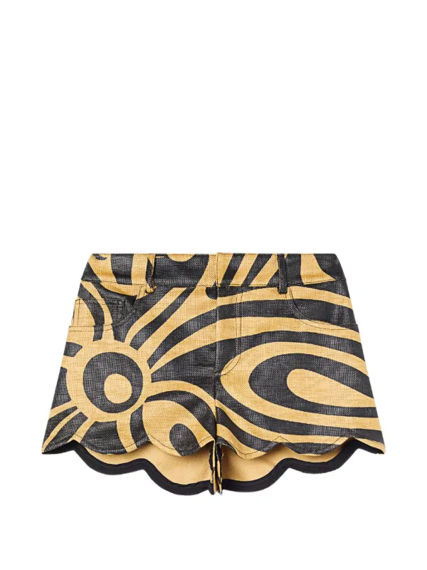 Pucci Scallop-trim Shorts in Neutrals