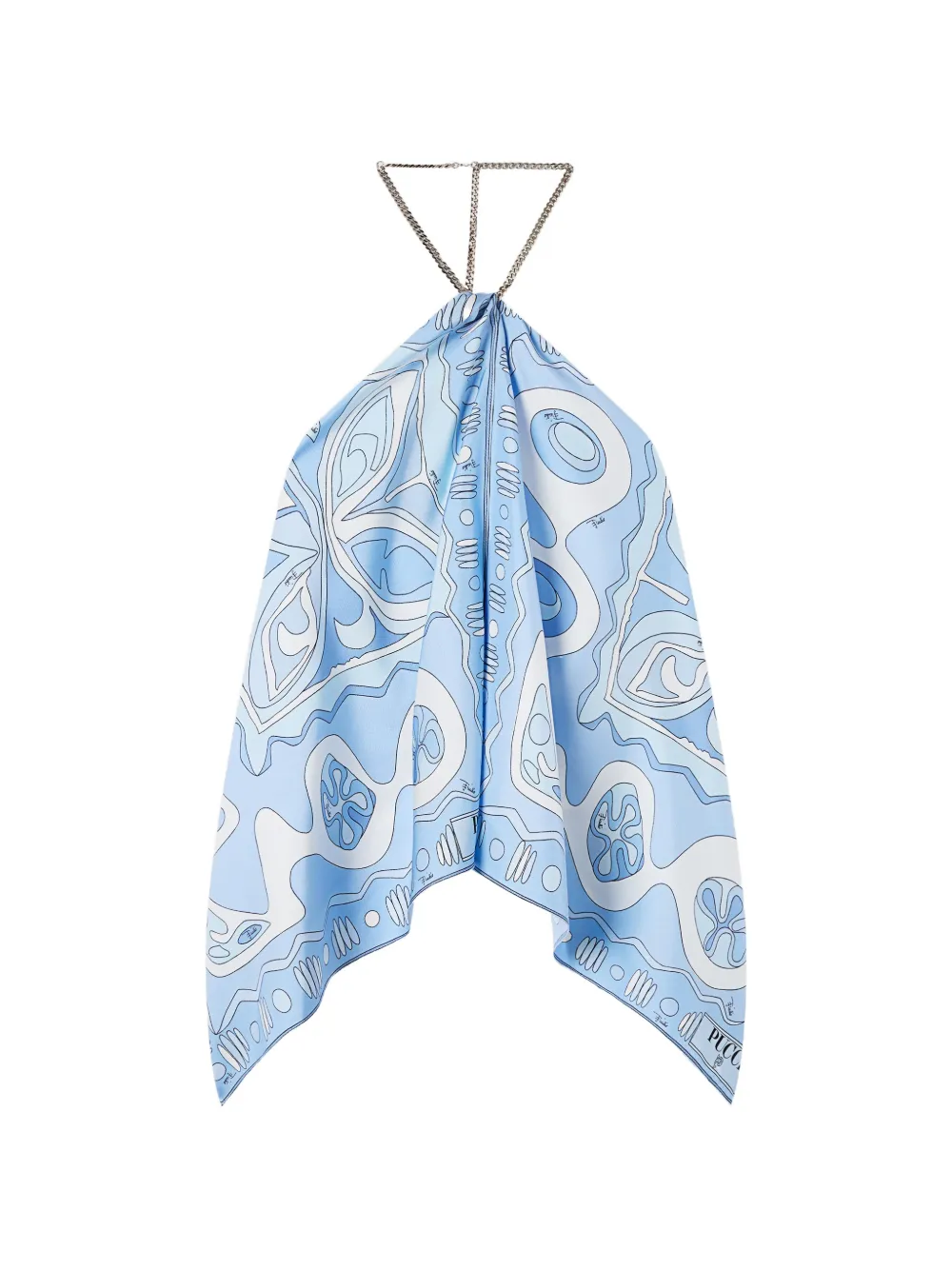 PUCCI Angoli-print chain top - Blu
