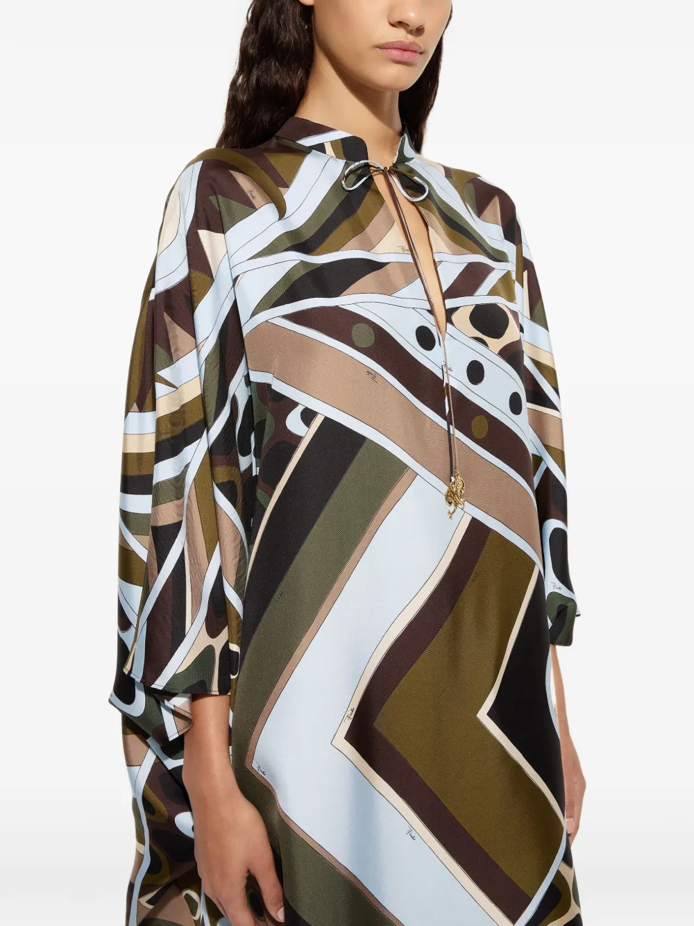 PUCCI Zijden tuniek met Vivara-print Bruin