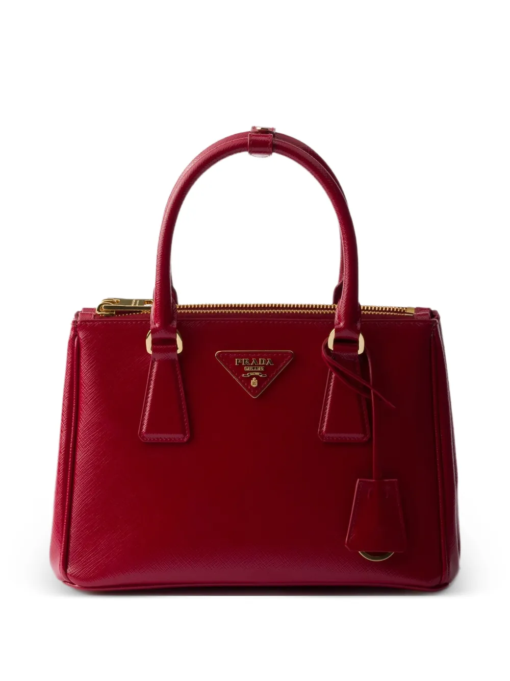 Prada Galleria small patent Saffiano leather bag - Rosso
