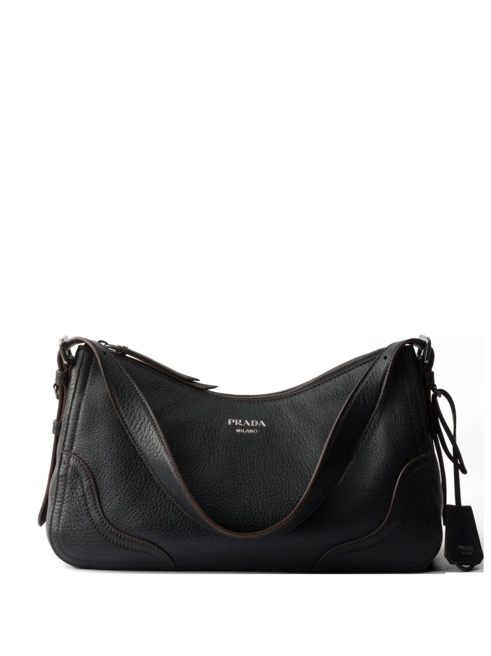 Prada Aimèe large leather shoulder bag - Nero