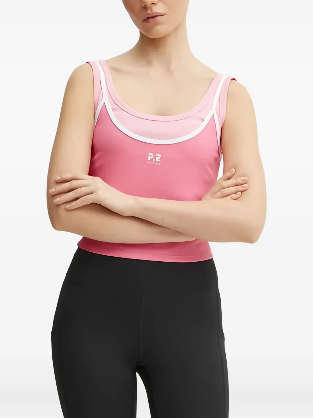 P.E Nation logo-detail crop top - Rosa