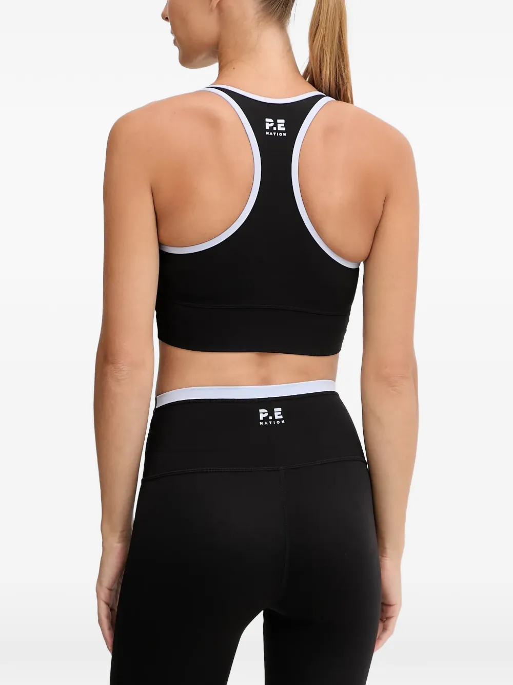 P.E Nation Vita sport-bh met gekruiste onderrand en racerback Zwart
