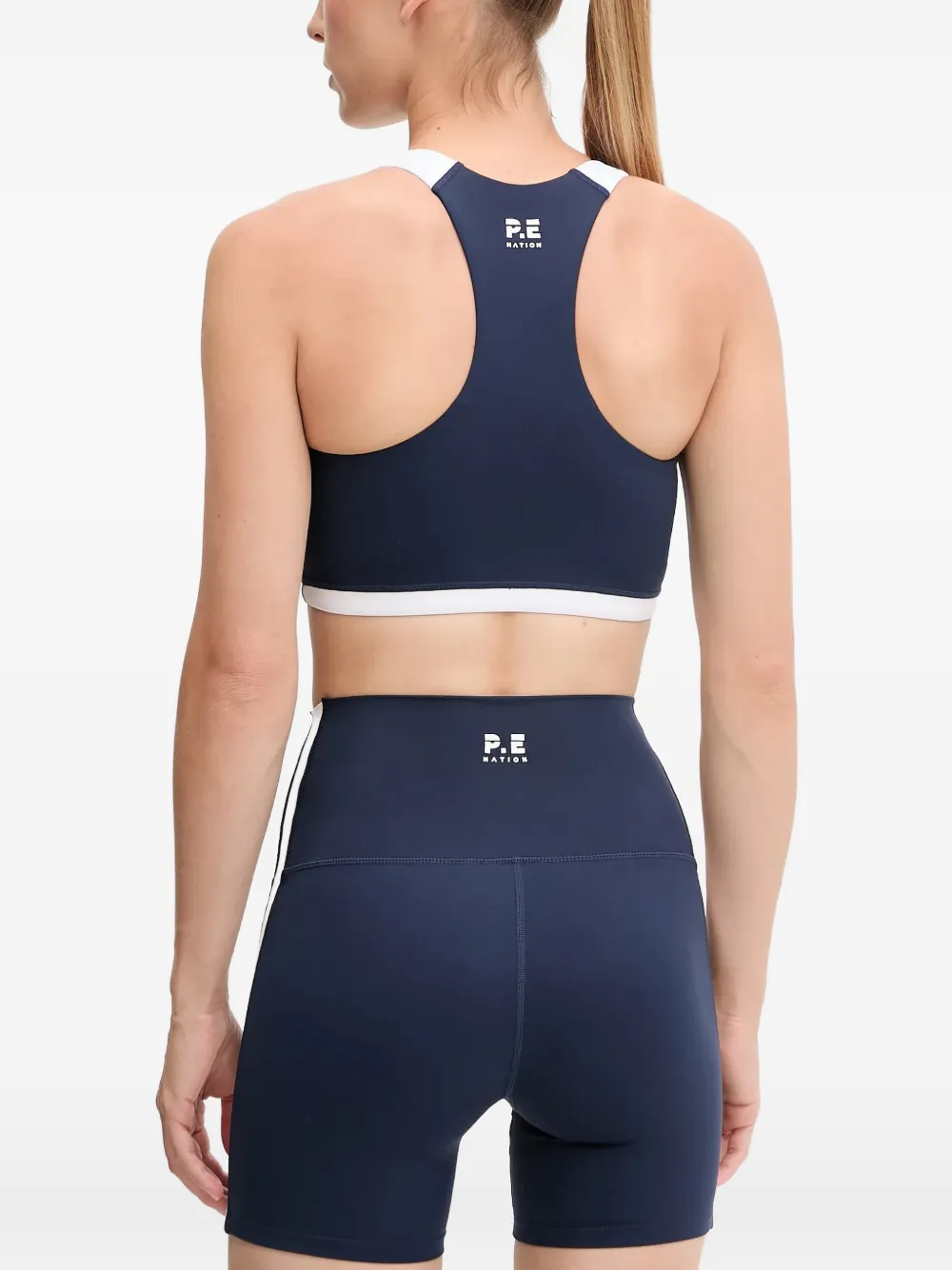 P.E Nation Sport-bh met logoprint Blauw