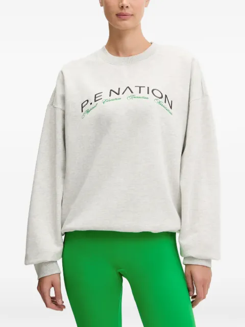 P.E Nation Volume embroidered-logo cotton sweatshirt