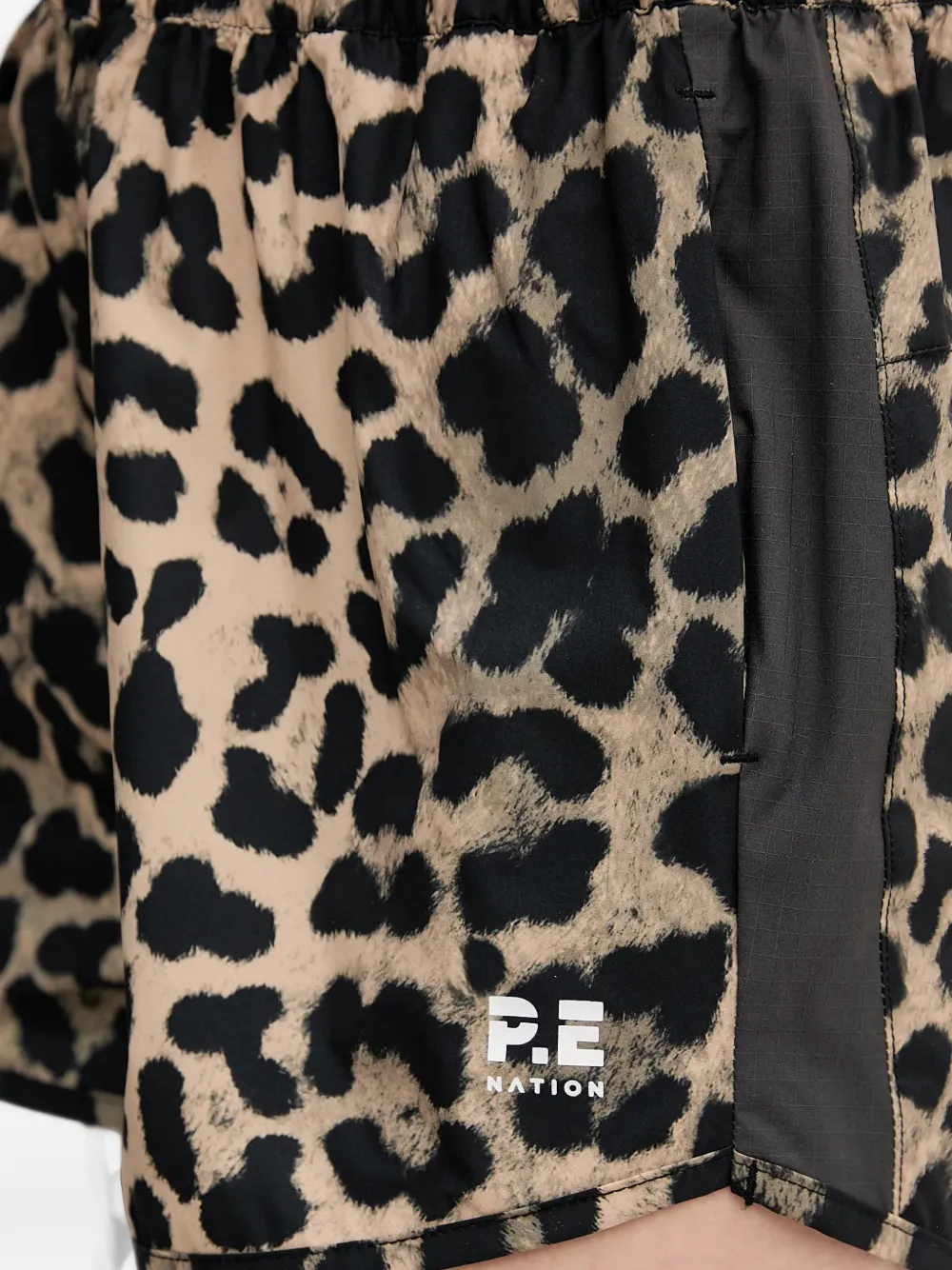 P.E Nation leopard-print mini shorts Beige