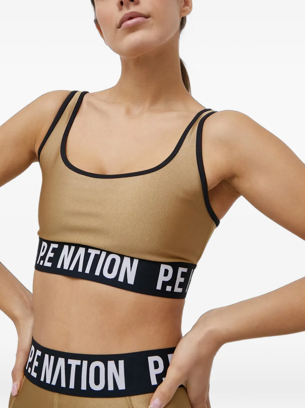 P.E Nation Sport-bh met logoband Goud