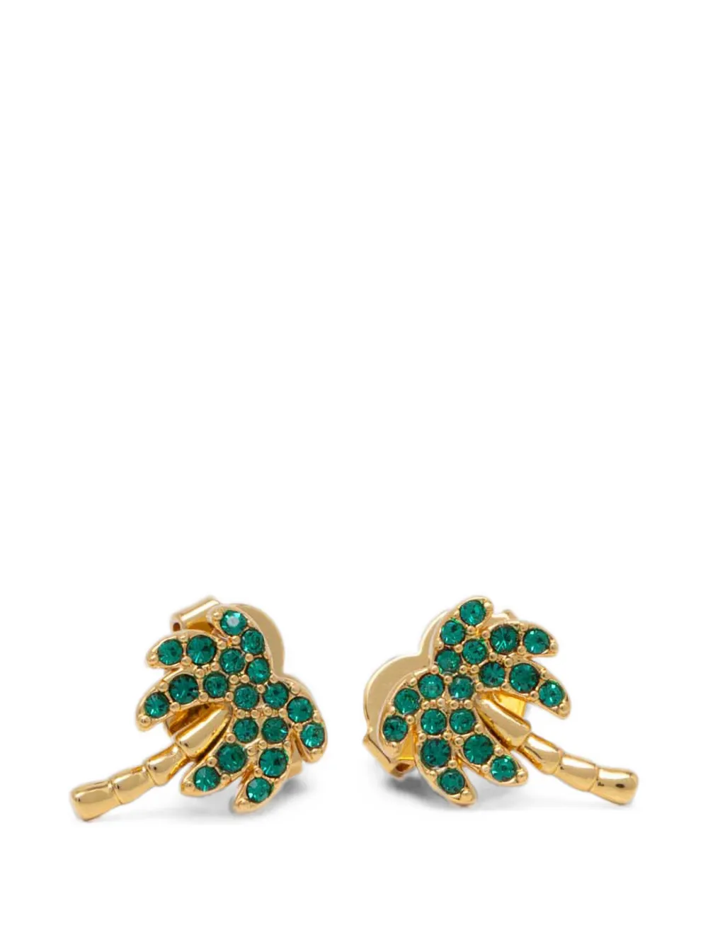 Kate Spade Away We Go crystal-embellished palm-tree earrings - Oro