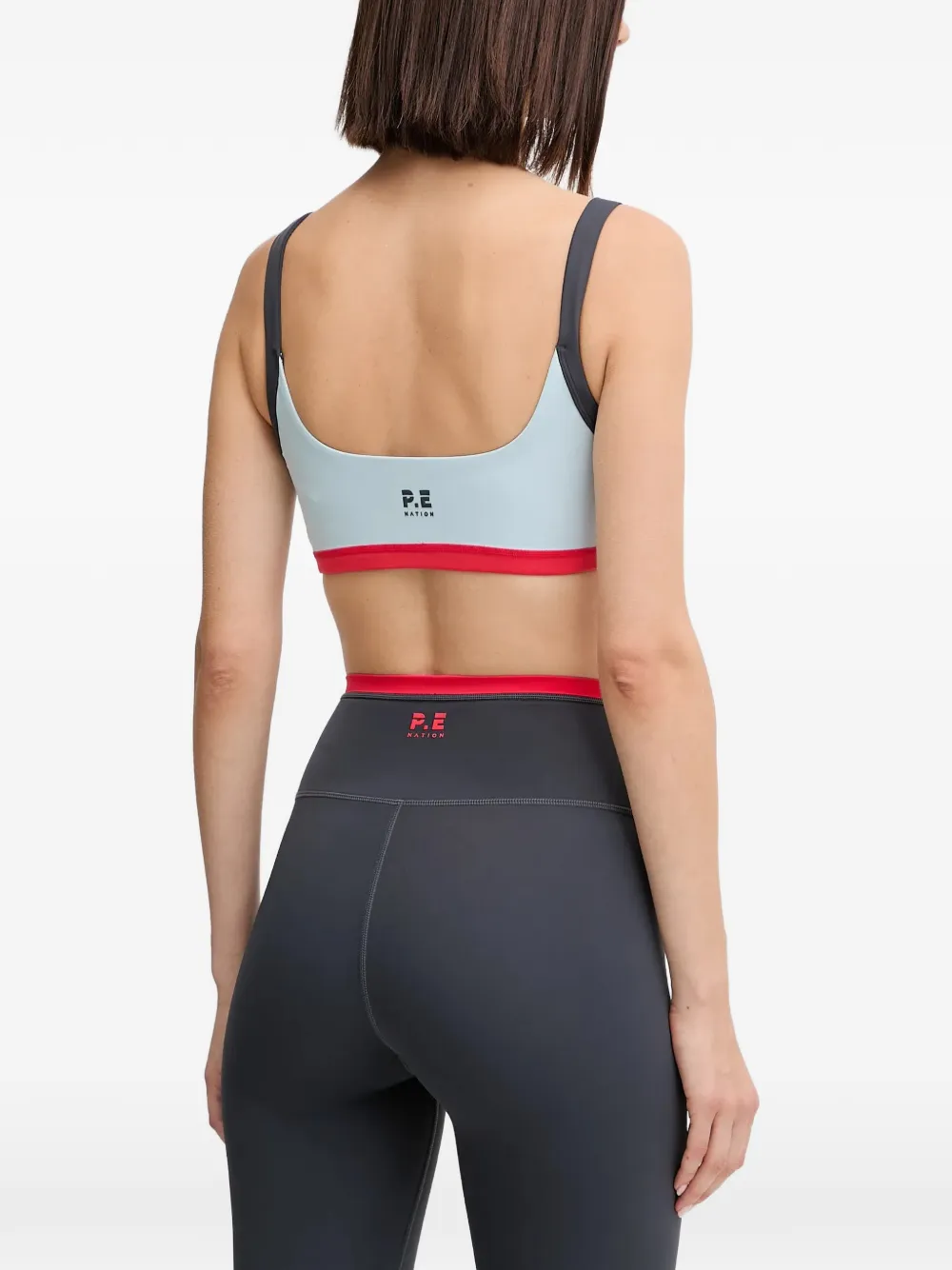 P.E Nation Sport-bh met colourblocking Blauw