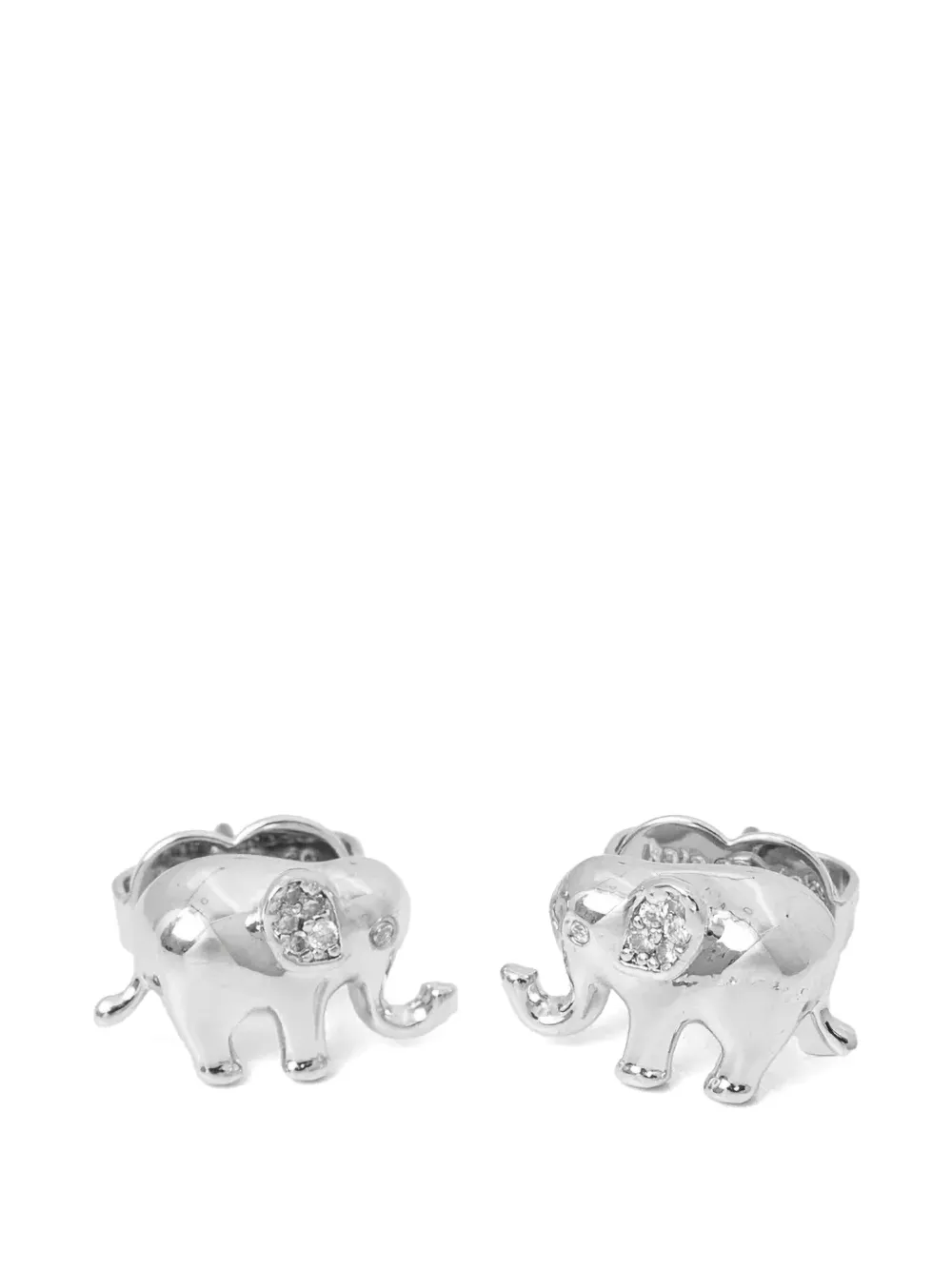 Kate Spade crystal-embellished elephant-shape earrings - Argento