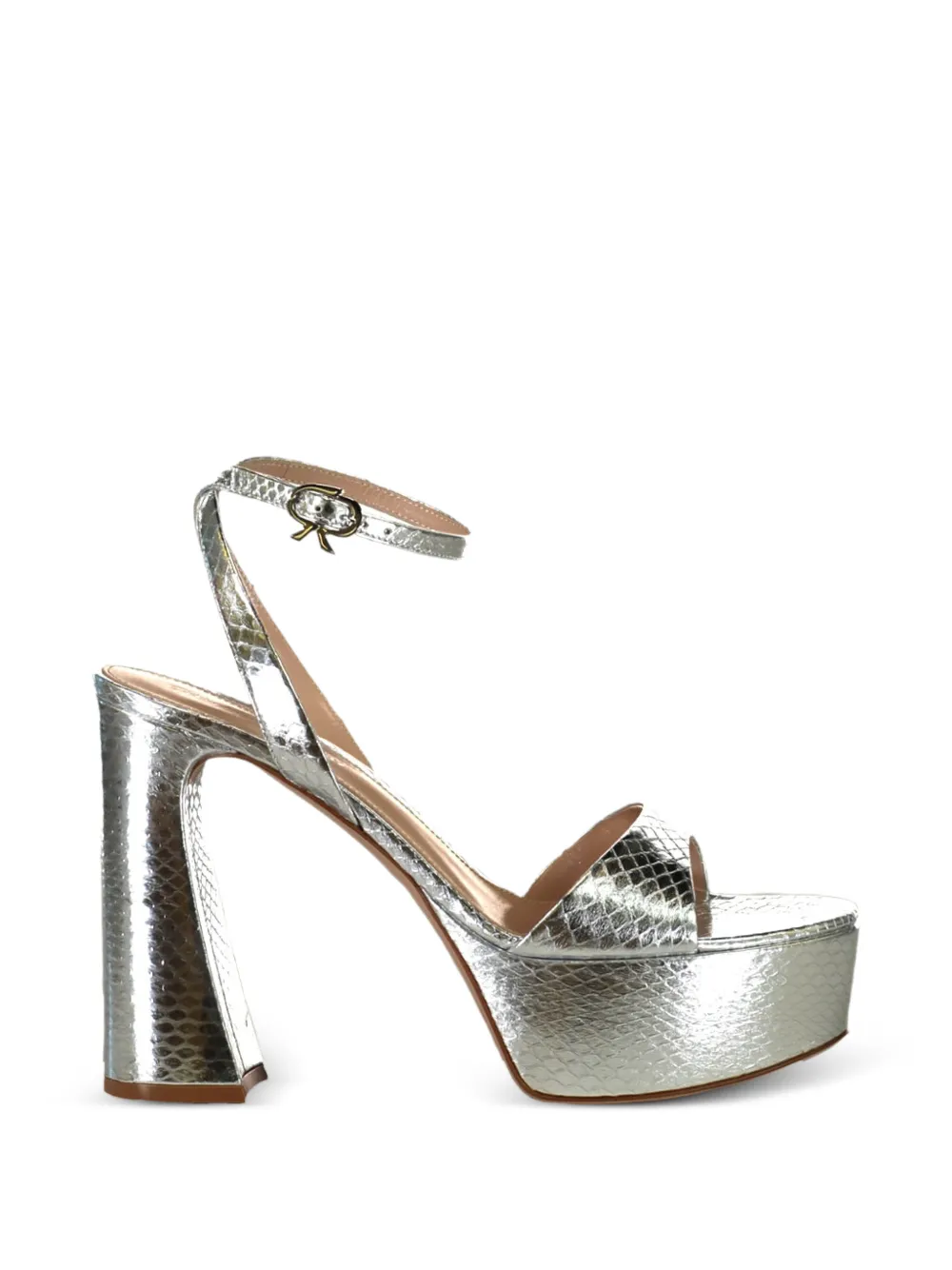 Gianvito Rossi Nancy platform buckle sandals Zilver