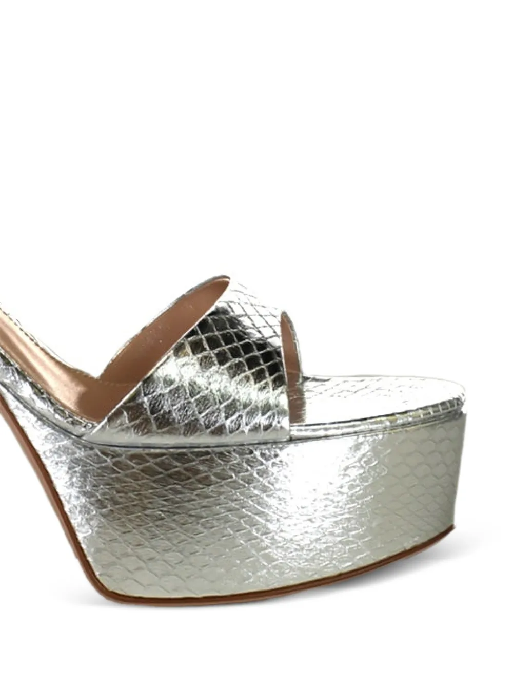  Gianvito Rossi Nancy Platform Buckle Sandals - Silver 