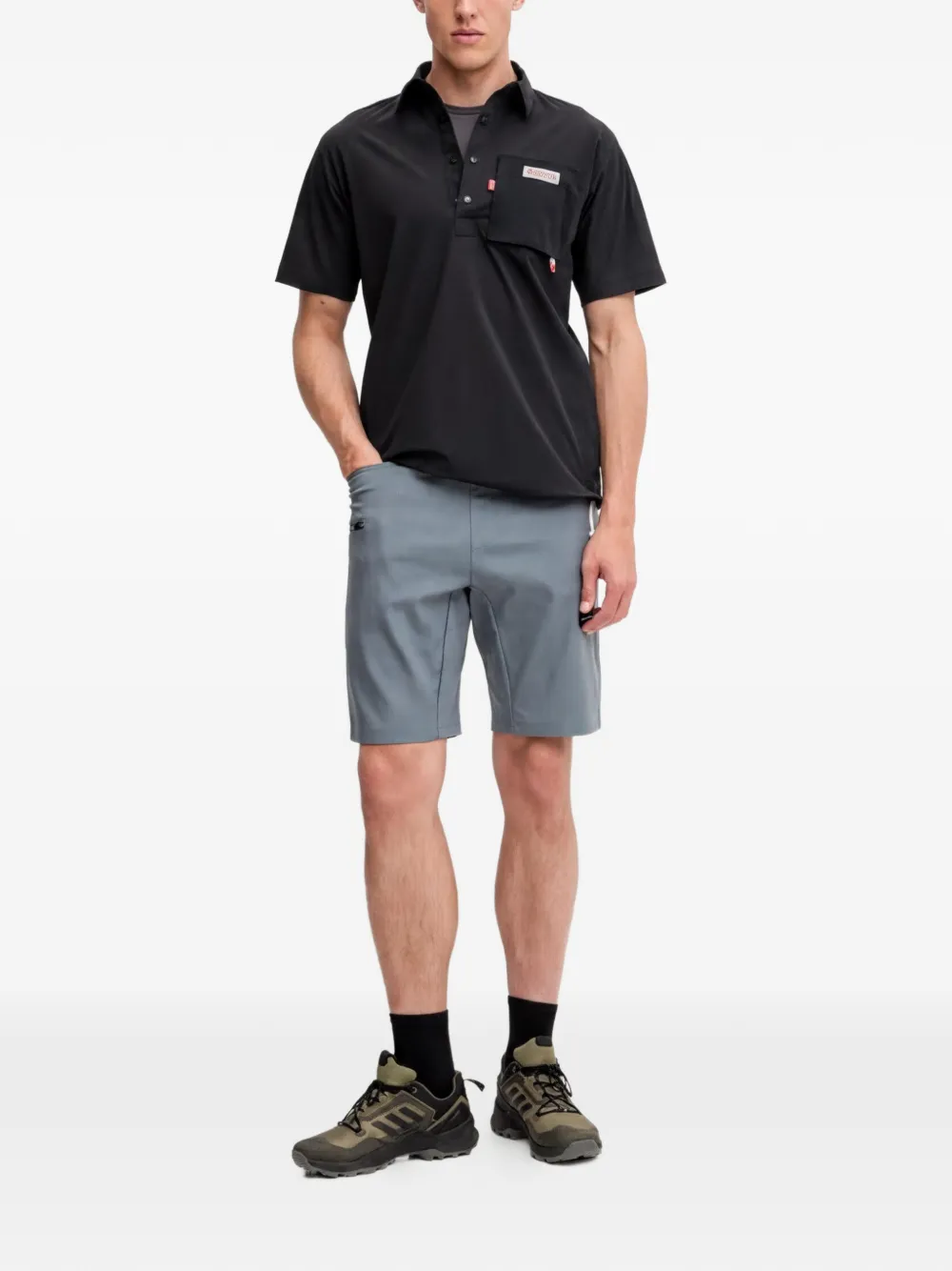 Columbia Poloshirt met zak en korte mouwen Zwart