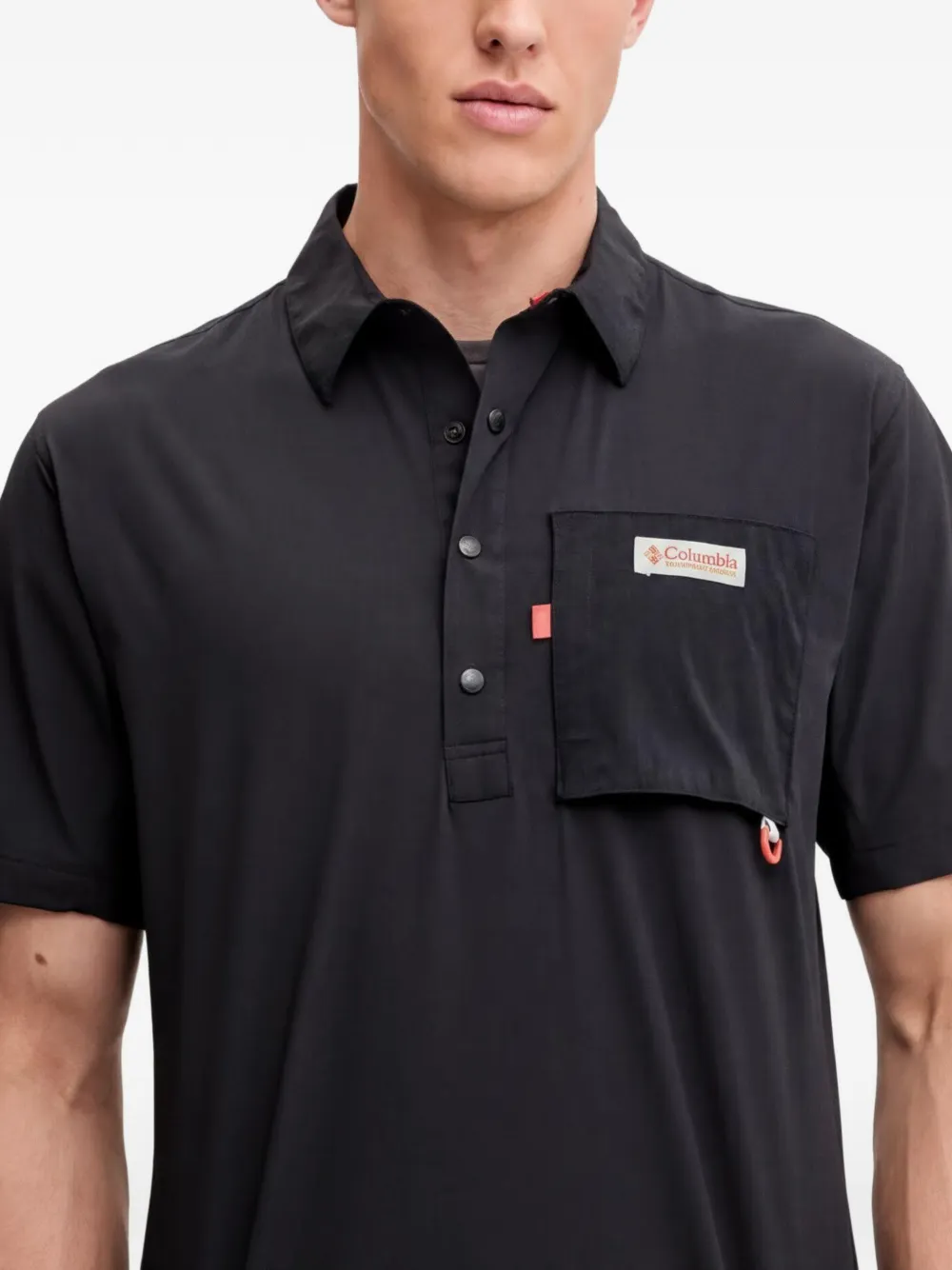 Columbia Poloshirt met zak en korte mouwen Zwart