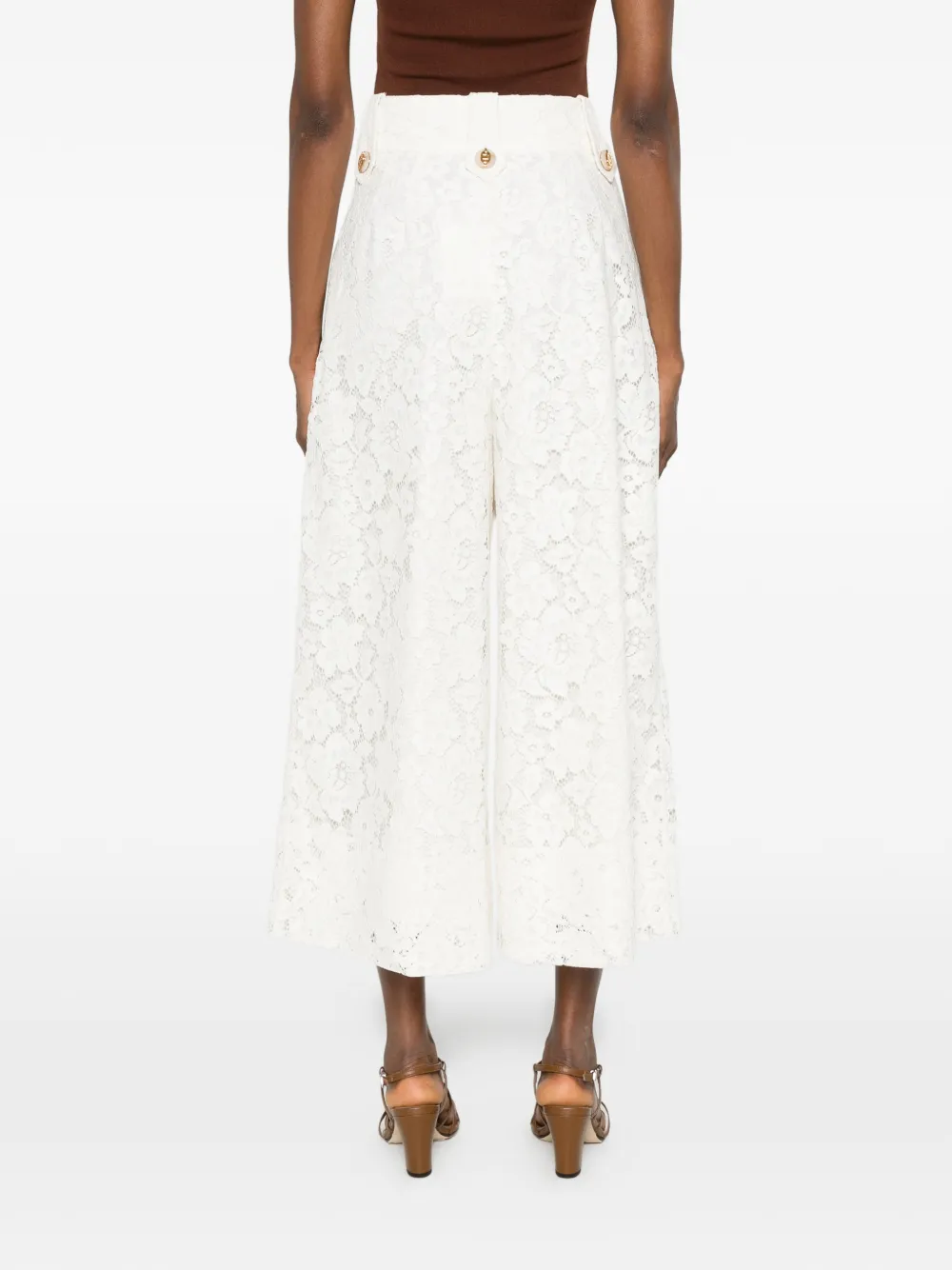 ZIMMERMANN Luna broek met kant Beige