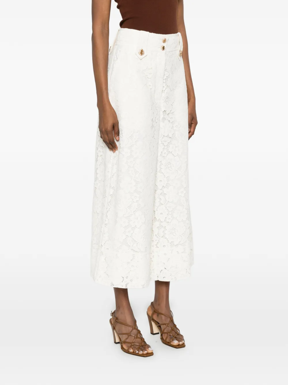ZIMMERMANN Luna broek met kant Beige