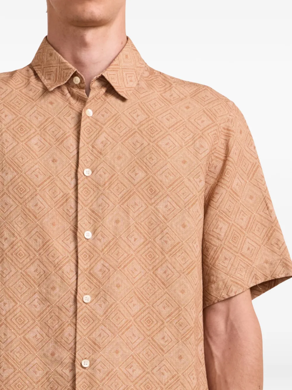 Frescobol Carioca Castro Angra blouse met Madeira-print Beige