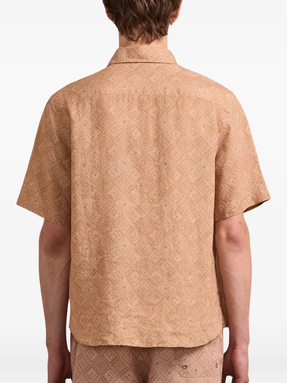 Frescobol Carioca Castro Angra blouse met Madeira-print Beige