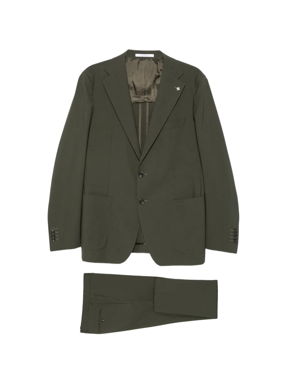 Tagliatore buttoned peak lapel suit - Verde