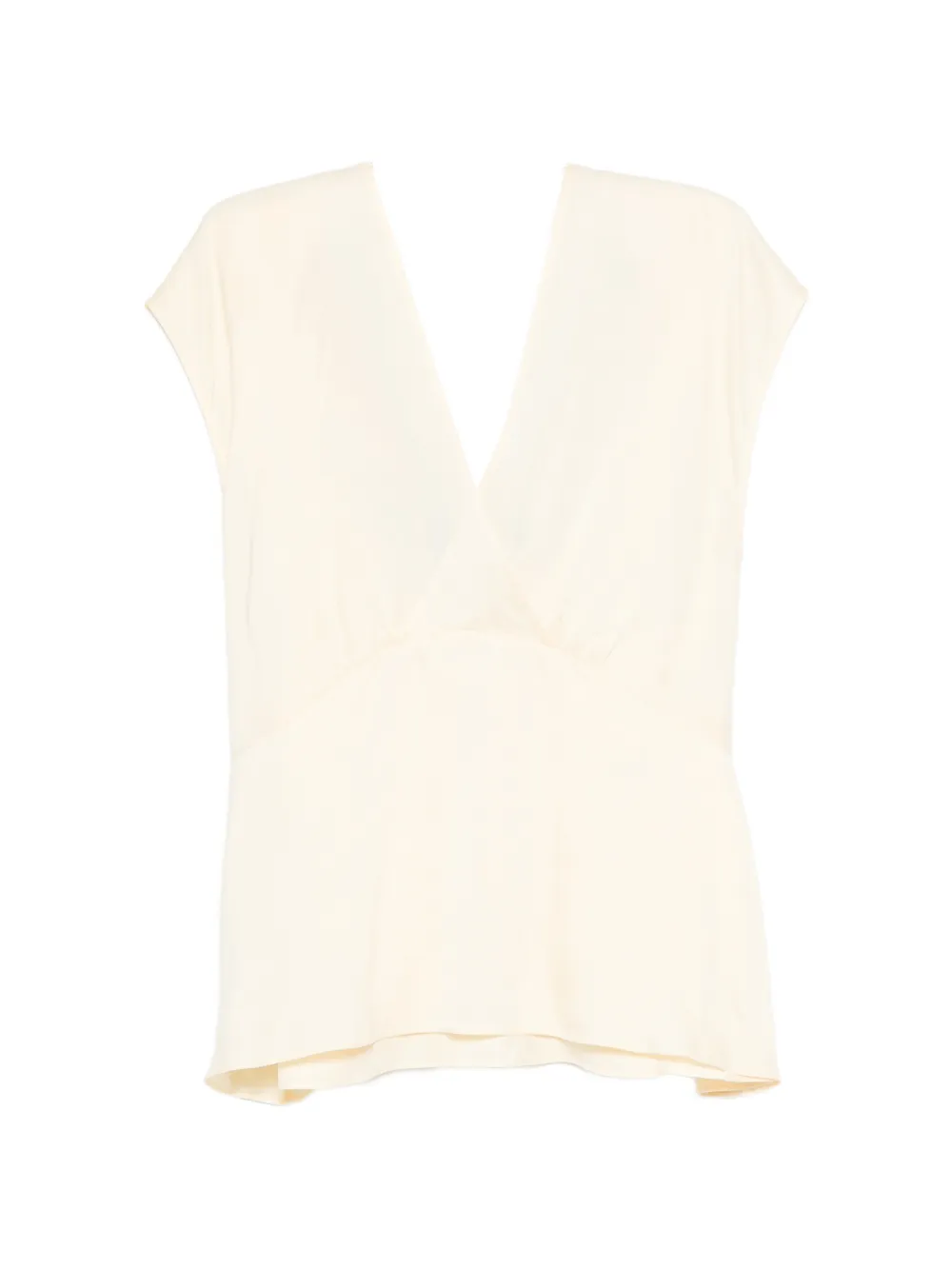 Antik Batik Mariella blouse met striksluiting Beige