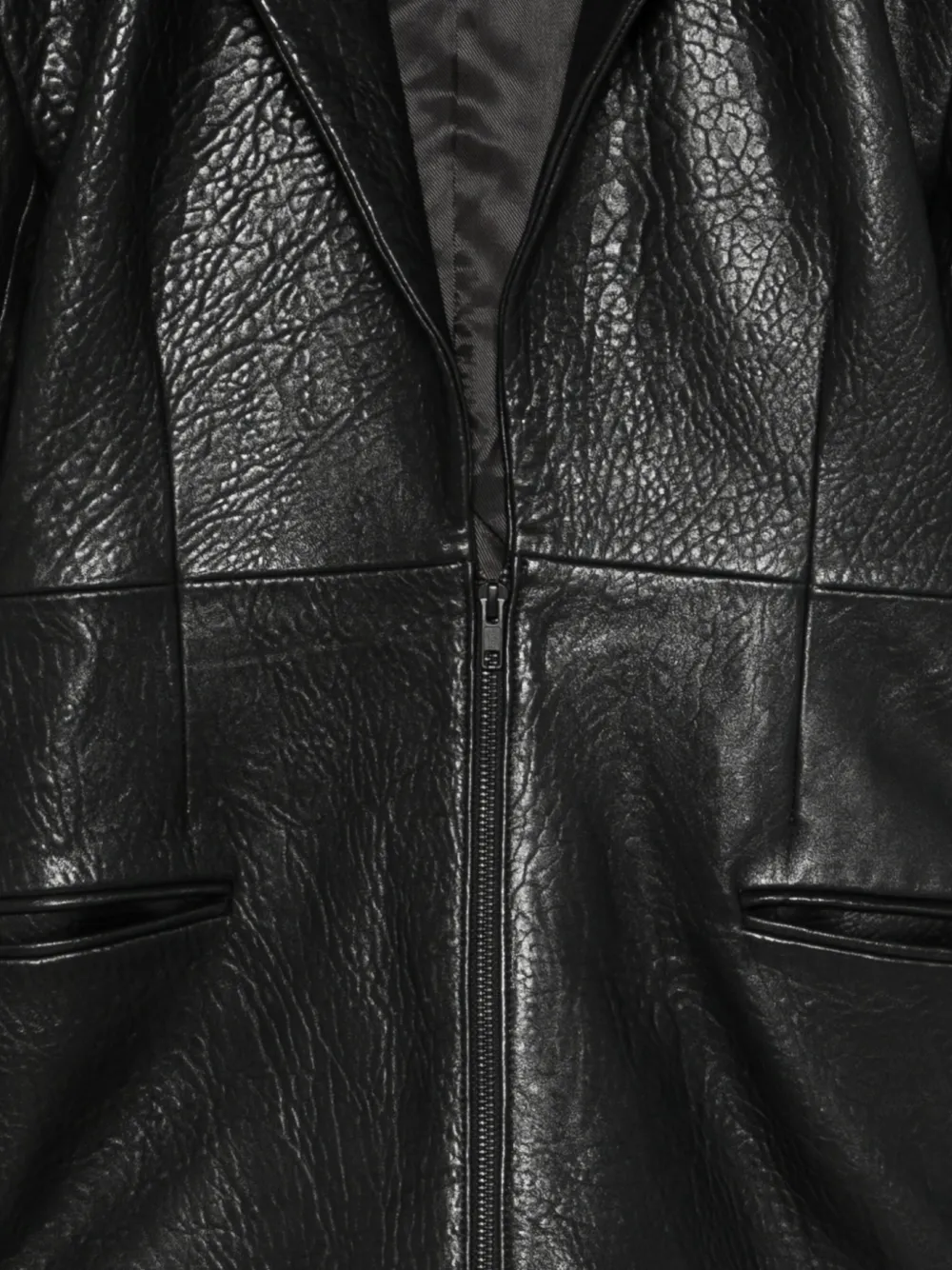Won Hundred Florina leren blazer Zwart