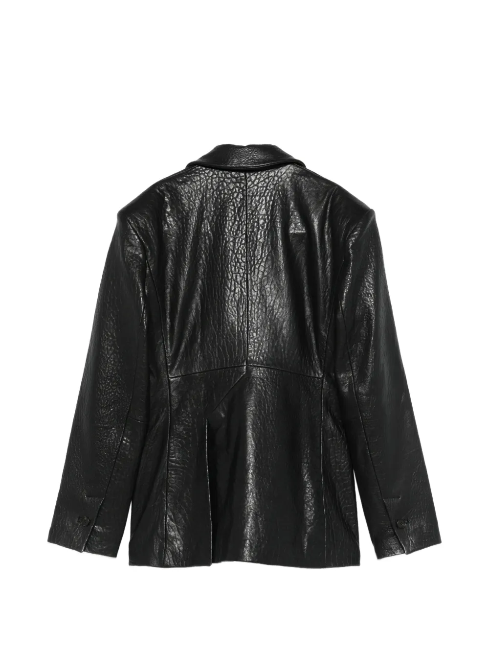 Won Hundred Florina leren blazer Zwart