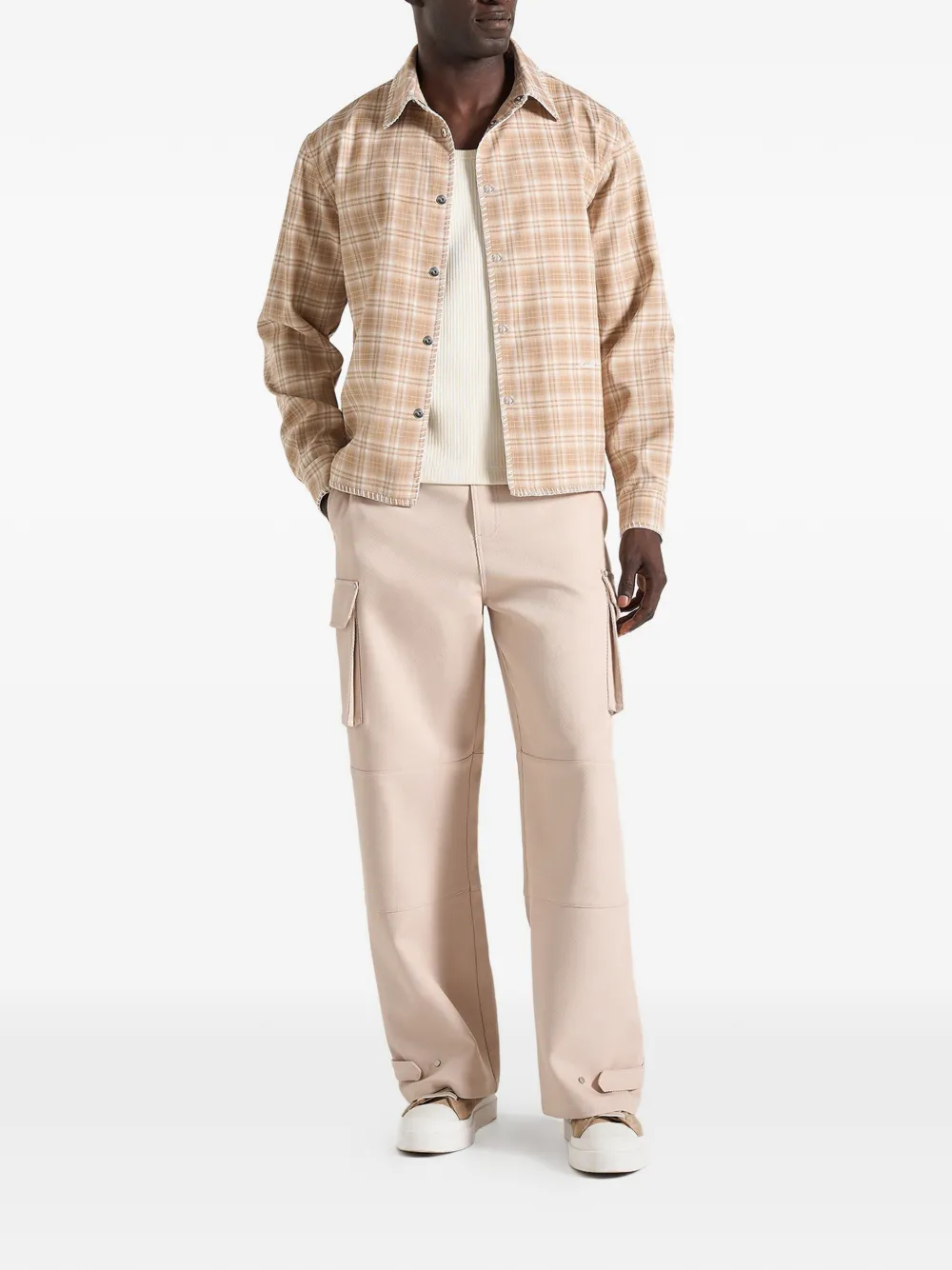 Manière De Voir Blake geruit shirt Beige