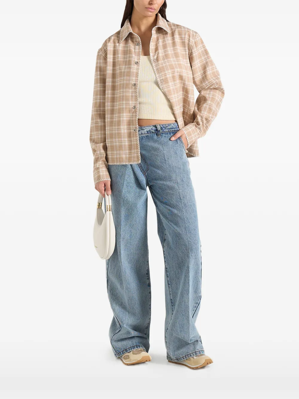 Manière De Voir Blake geruit shirt Beige