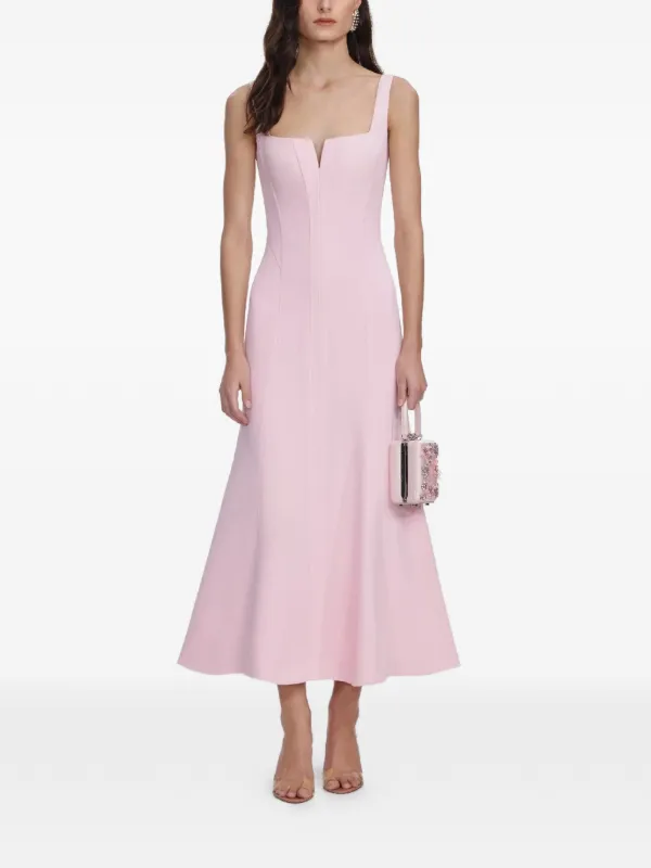 self portrait pink satin dress Self-Portrait - Pink Pearl Trim Satin Mini Dress
