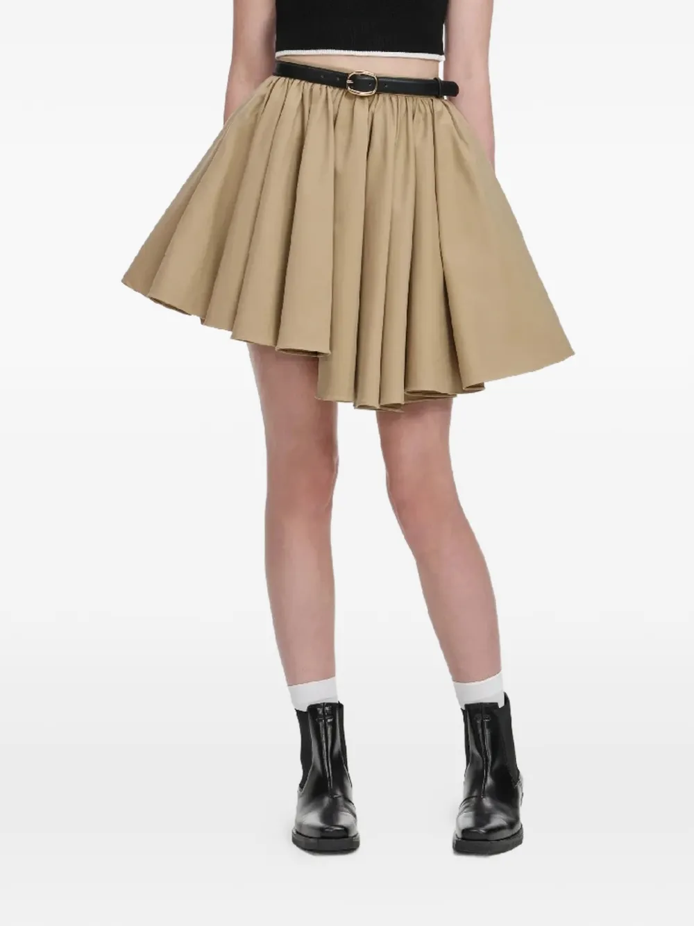 Self-Portrait pleated asymmetric skirt - Toni neutri