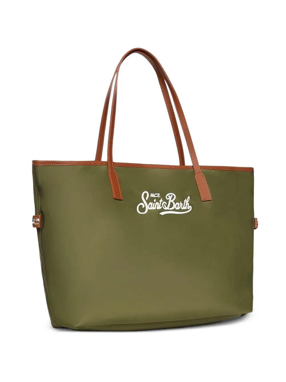 MC2 Saint Barth City shopper met geborduurd logo Groen