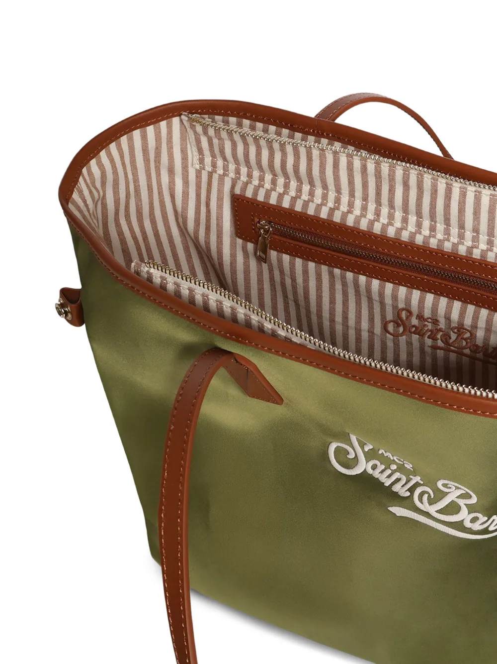 MC2 Saint Barth City shopper met geborduurd logo Groen