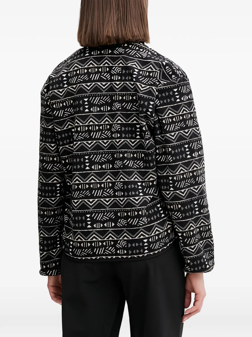 Columbia Top met patroon en rits Zwart