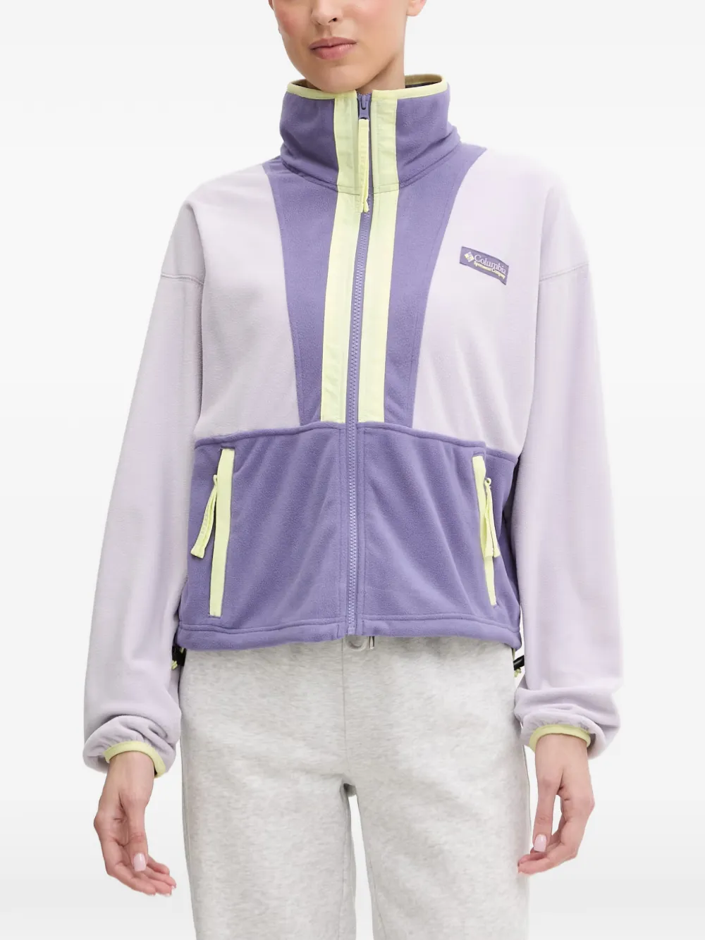 Columbia Colour-block Zip-up Sweatshirt In Purple
