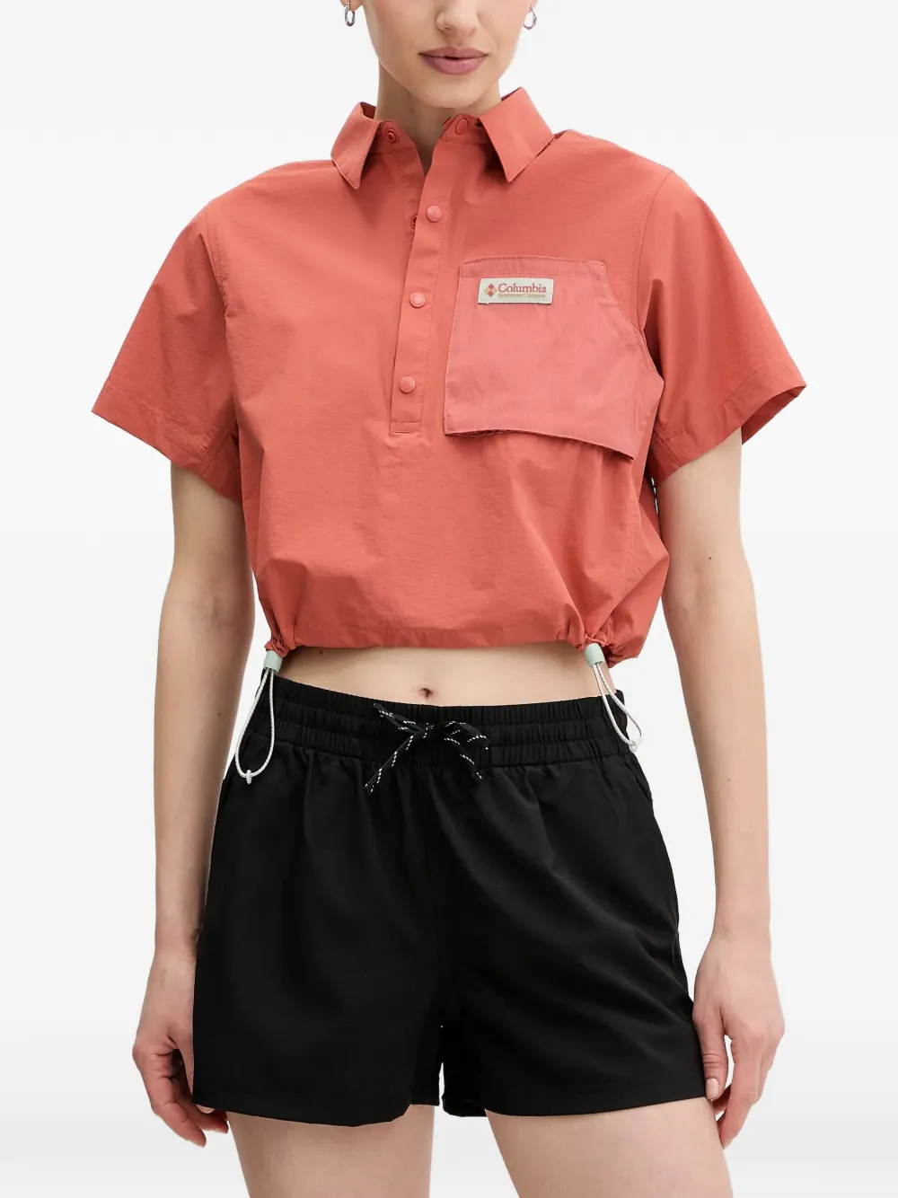 Columbia Cove Beach cropped short-sleeved shirt - Orange
