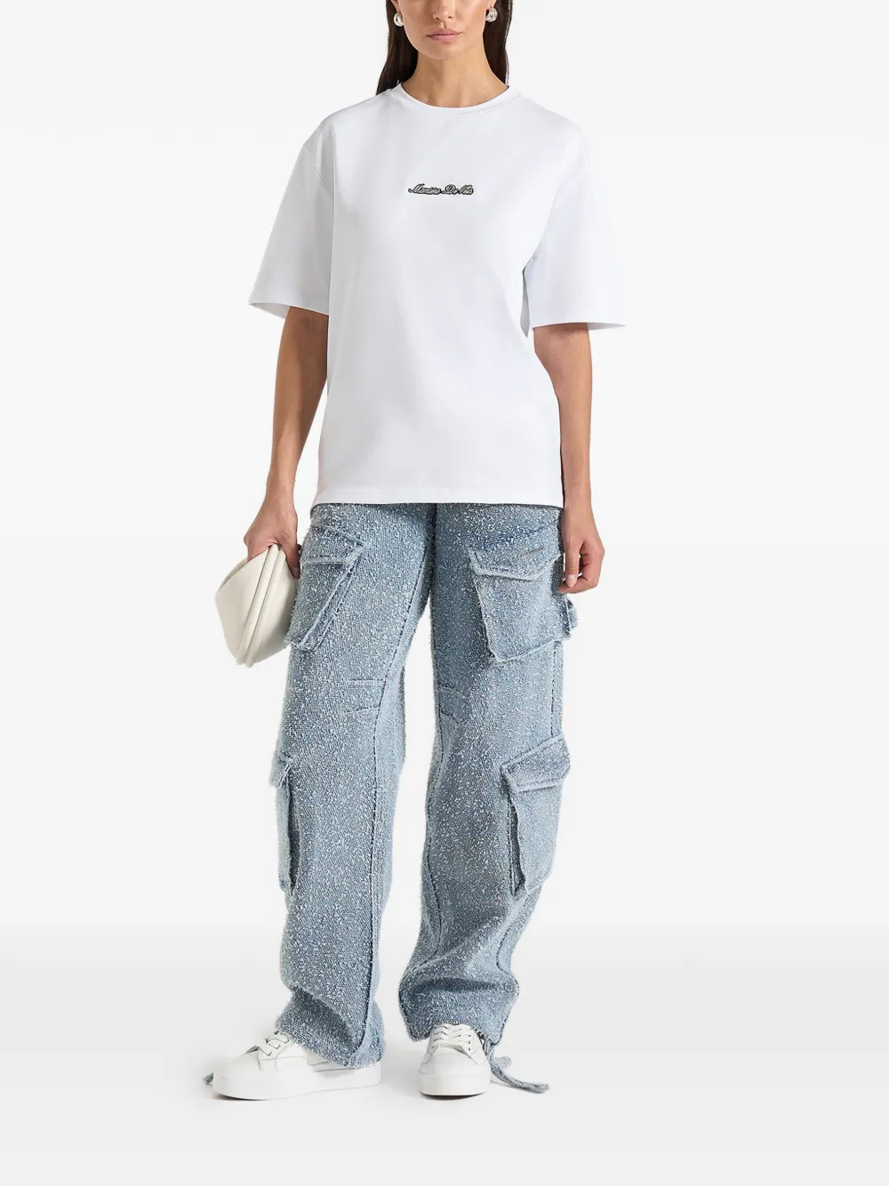 Manière De Voir TS001 Signature relaxed-fit katoenen T-shirt Wit