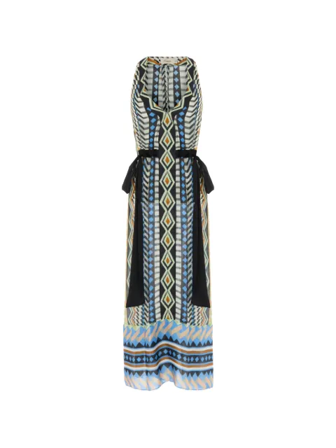 Temperley London geometric print V-neck dress