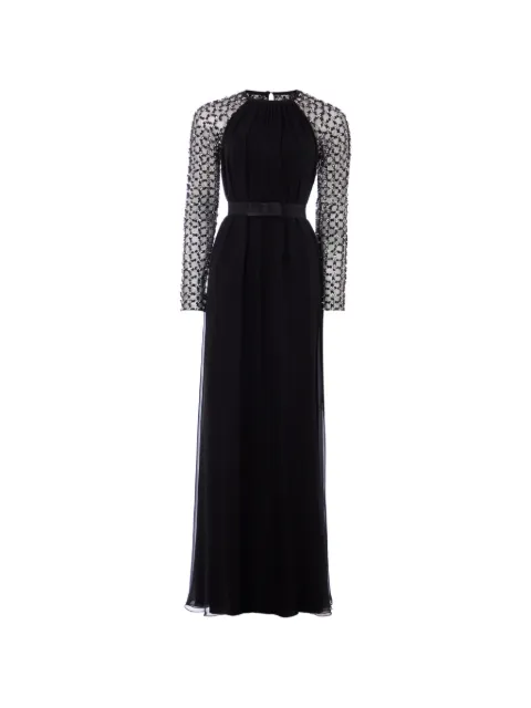Temperley London Angelli lattice-sleeve maxi dress