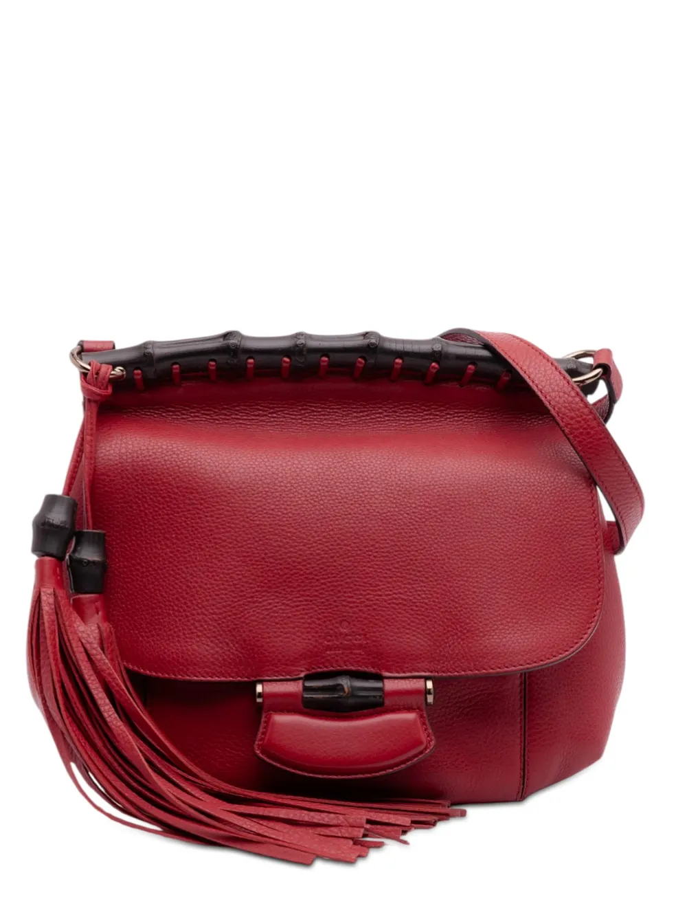 Gucci Pre-Owned 2016-2025 Medium Leather Bamboo Nouveau Fringe crossbody bag - Rosso