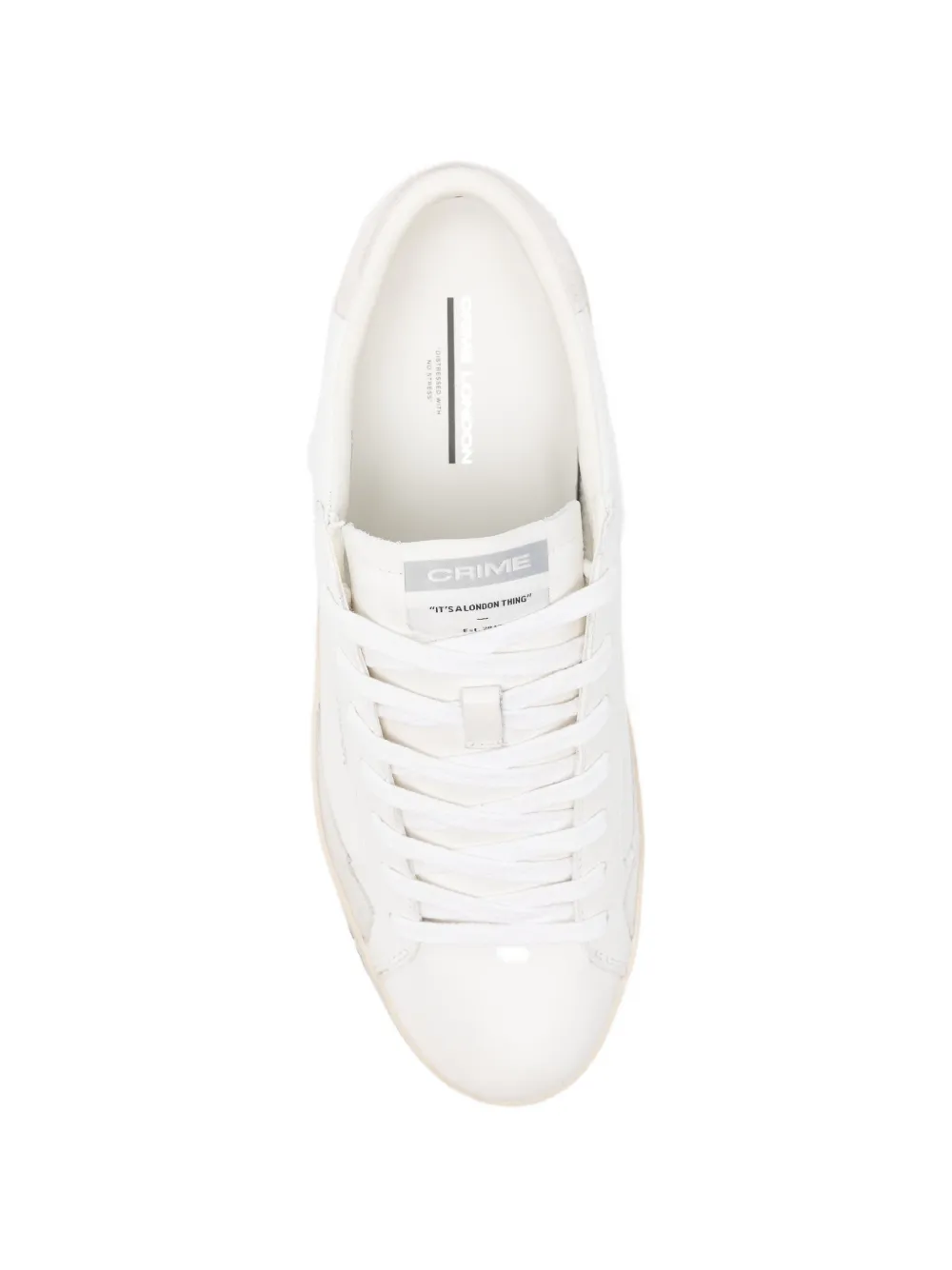 Crime London Distressed leather sneakers Wit