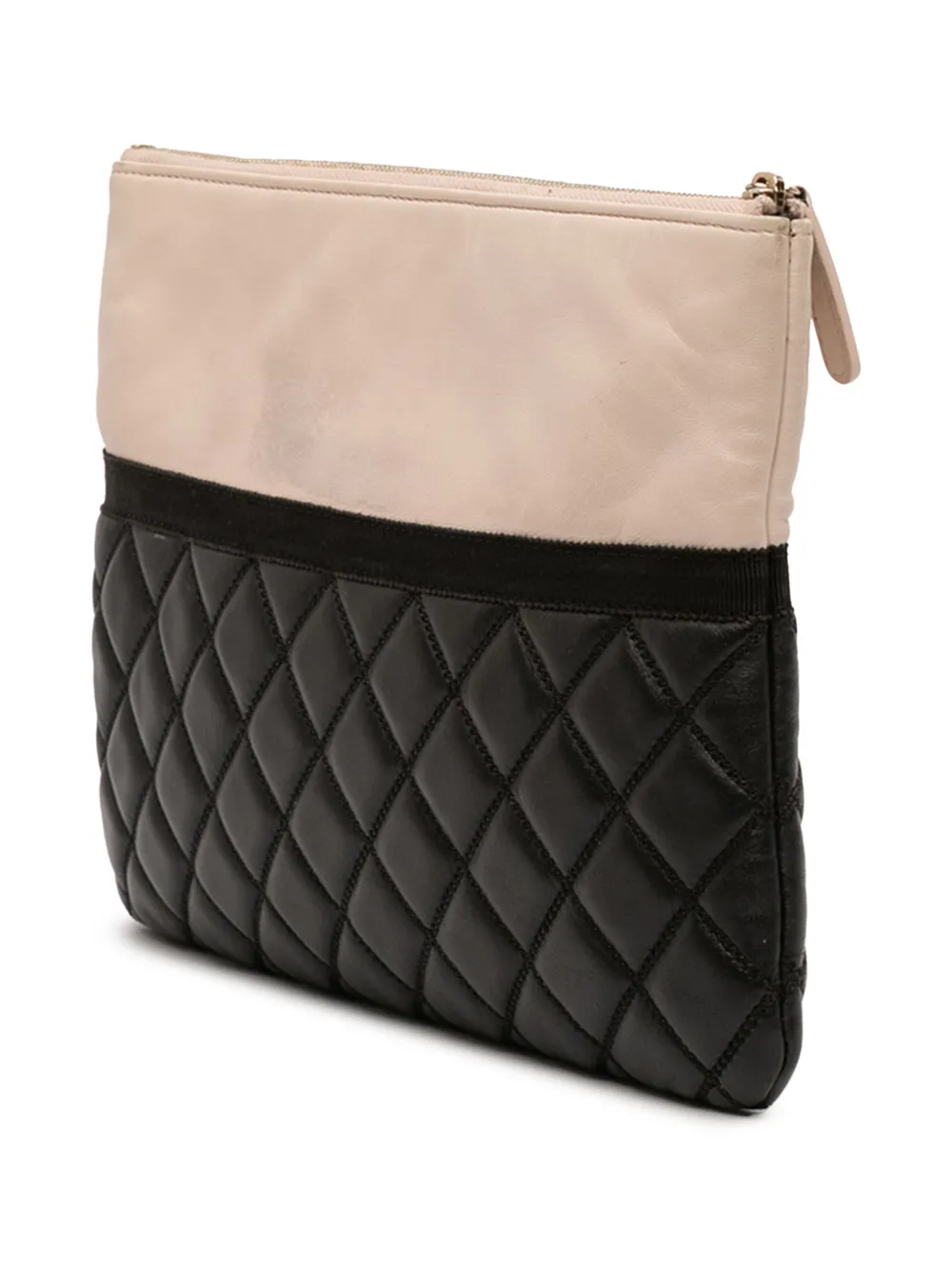  Chanel Pre-owned Bolso De Mano Pearl O Case Mediano De Piel De Becerro Metalizada Y Piel De Borrego Con Diseño Acolchado 2016-2017 - Marrón 