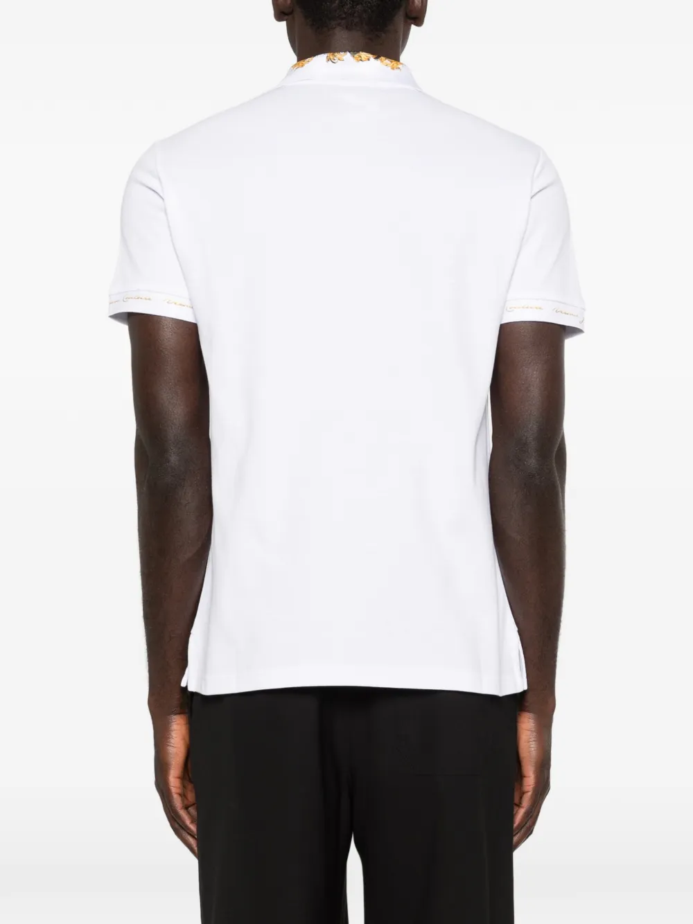 Versace Jeans Couture Poloshirt met barokprint en kraag Wit