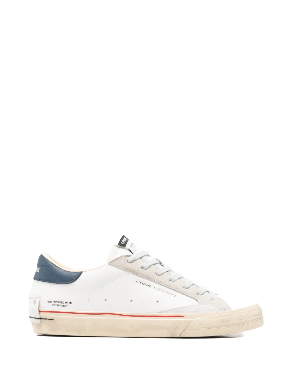 Crime London Contrast Leather Sneakers In White
