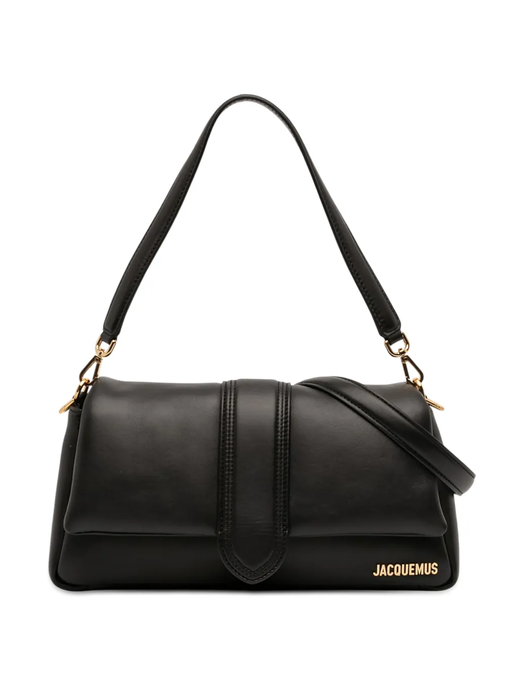 Pre-owned Jacquemus 2010-2025 Padded Lambskin Le Bambimou Satchel In Black