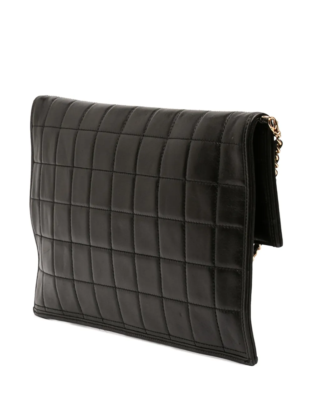 2002-2003 Cc Chocolate Bar Lambskin Fold Down Envelope Shoulder Bag